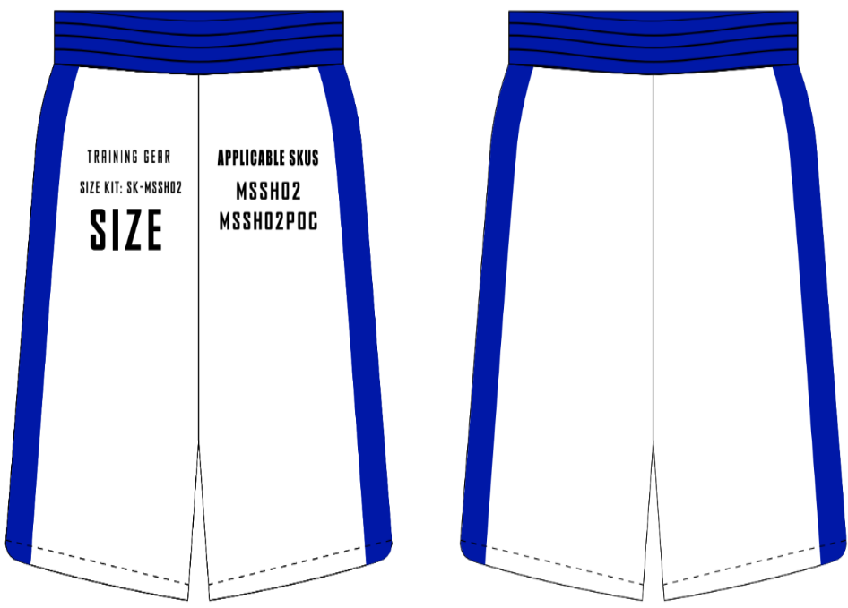 Training Shorts Size Samples
