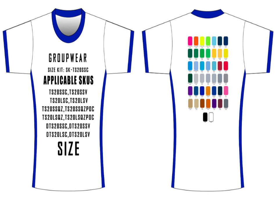 Short and Long Tee Size Samples